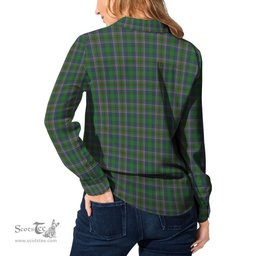 ScotsTee Shop Scottish Cockburn Clan Crest Tartan Womens Long Sleeve Shirt