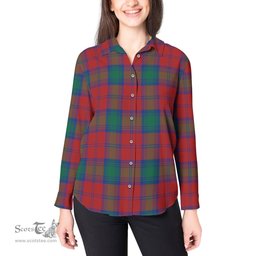 ScotsTee Shop Scottish Byres (Byses) Clan Tartan Womens Long Sleeve Shirt