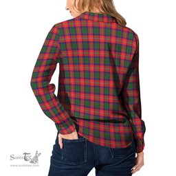 ScotsTee Shop Scottish Charteris Clan Tartan Womens Long Sleeve Shirt