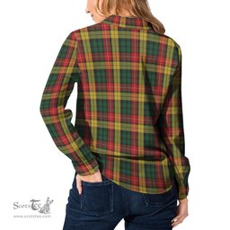 ScotsTee Shop Scottish Buchanan Clan Tartan Womens Long Sleeve Shirt
