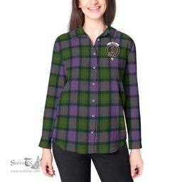 ScotsTee Shop Scottish Blair Modern Clan Crest Tartan Womens Long Sleeve Shirt