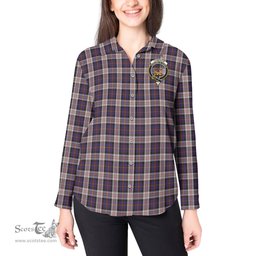 ScotsTee Shop Scottish Cameron of Erracht Dress Clan Crest Tartan Womens Long Sleeve Shirt