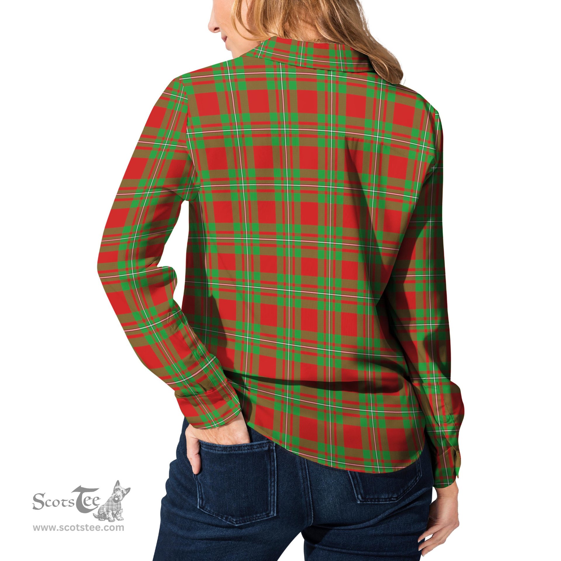 ScotsTee Shop Scottish Callander Modern Clan Tartan Womens Long Sleeve Shirt