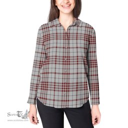 ScotsTee Shop Scottish Clayton Clan Tartan Womens Long Sleeve Shirt