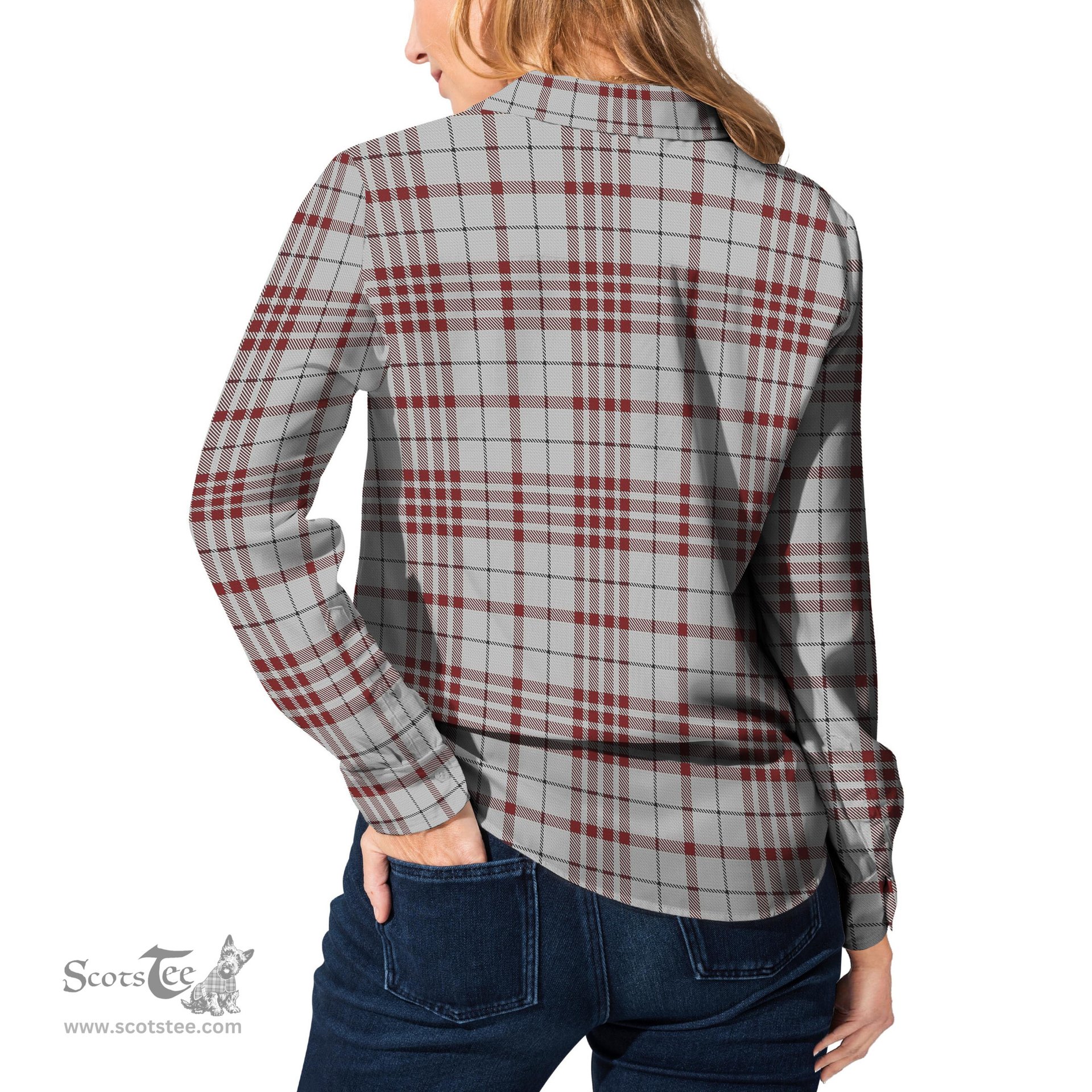 ScotsTee Shop Scottish Clayton Clan Tartan Womens Long Sleeve Shirt