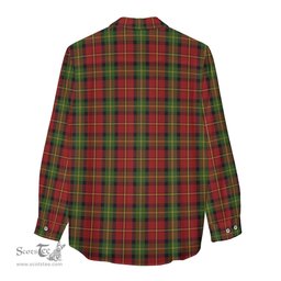 ScotsTee Shop Scottish Blackstock Red Dress Clan Crest Tartan Womens Long Sleeve Shirt
