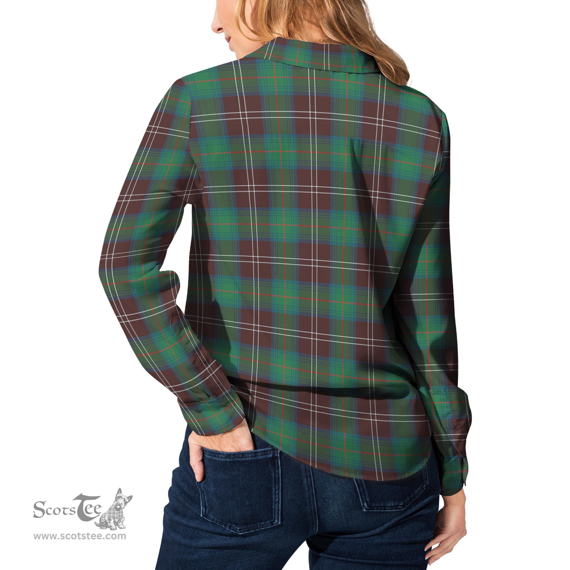 ScotsTee Shop Scottish Chisholm Hunting Ancient Clan Tartan Womens Long Sleeve Shirt