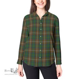 ScotsTee Shop Scottish Chisholm Hunting Clan Tartan Womens Long Sleeve Shirt