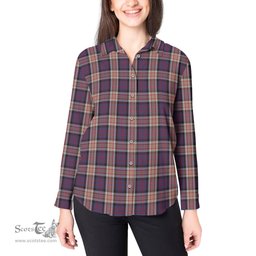 ScotsTee Shop Scottish Carnegie Clan Tartan Womens Long Sleeve Shirt