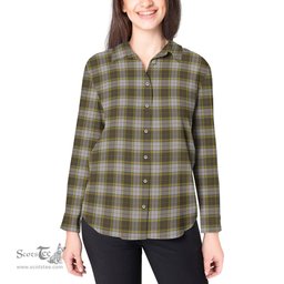 ScotsTee Shop Scottish Buchanan Dress Clan Tartan Womens Long Sleeve Shirt