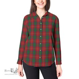 ScotsTee Shop Scottish Chisholm Clan Tartan Womens Long Sleeve Shirt