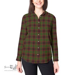 ScotsTee Shop Scottish Buchan Modern Clan Tartan Womens Long Sleeve Shirt