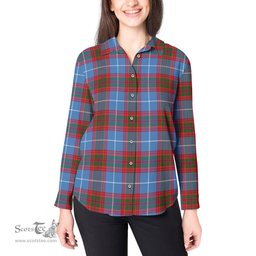 ScotsTee Shop Scottish Congilton Clan Tartan Womens Long Sleeve Shirt