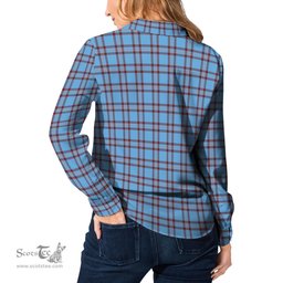ScotsTee Shop Scottish Elliot Ancient Clan Crest Tartan Womens Long Sleeve Shirt