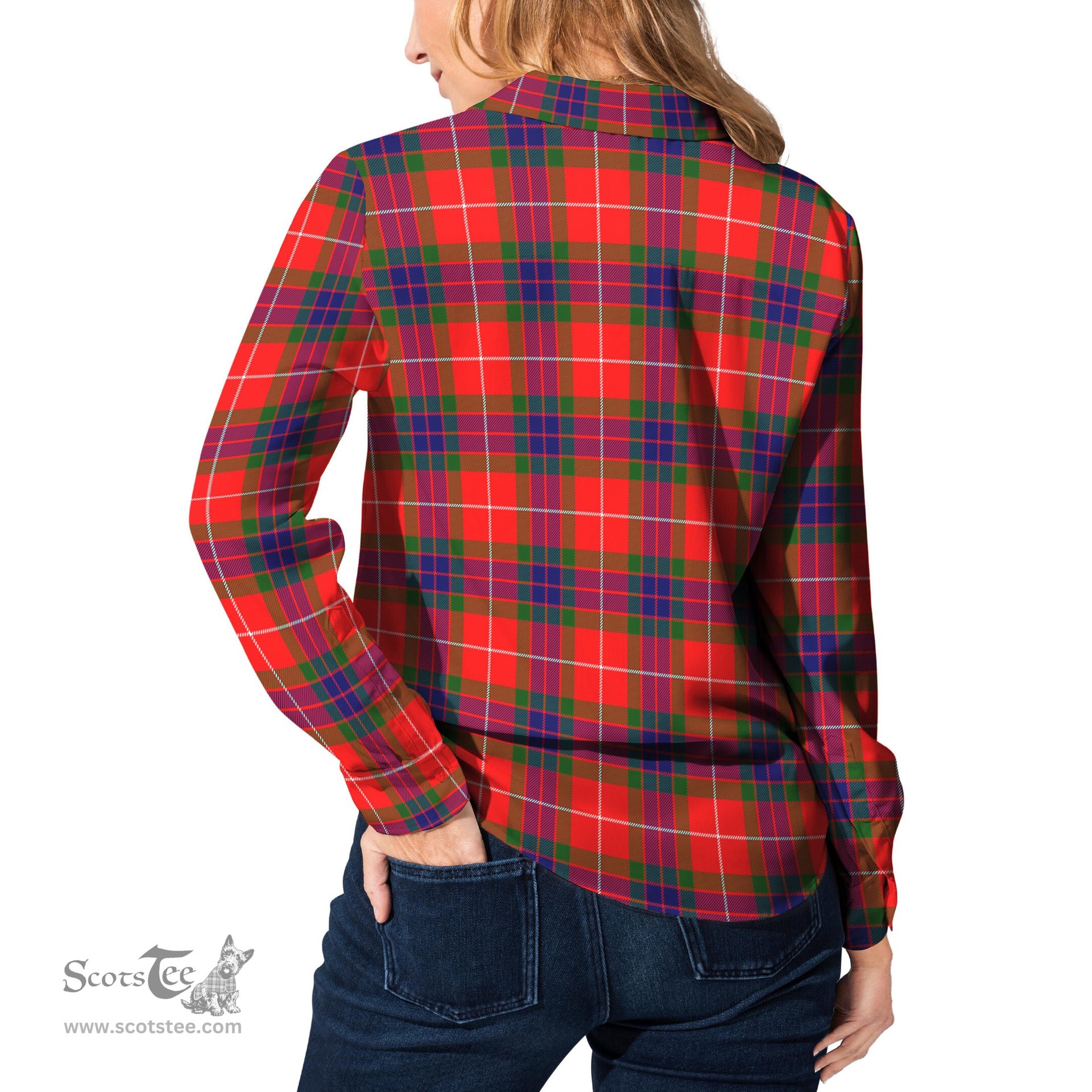 ScotsTee Shop Scottish Fraser Modern Clan Tartan Womens Long Sleeve Shirt