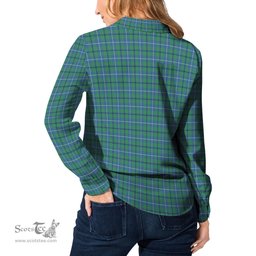 ScotsTee Shop Scottish Douglas Ancient Clan Crest Tartan Womens Long Sleeve Shirt