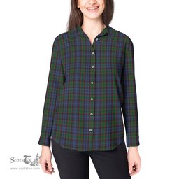 ScotsTee Shop Scottish Fletcher Clan Tartan Womens Long Sleeve Shirt