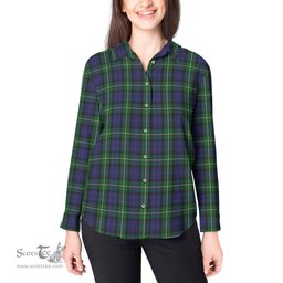 ScotsTee Shop Scottish Forbes Clan Tartan Womens Long Sleeve Shirt