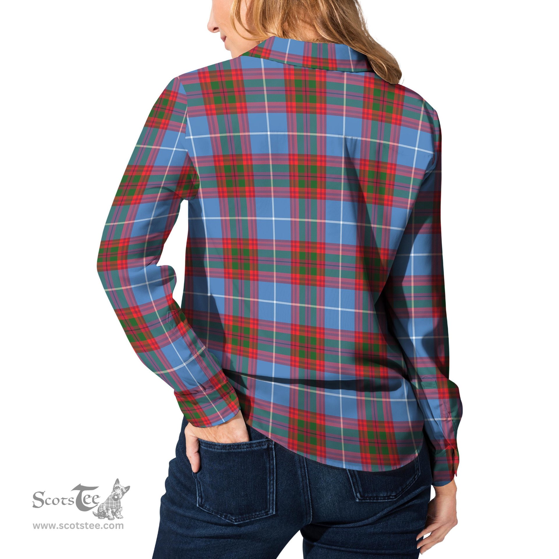 ScotsTee Shop Scottish Crichton Clan Tartan Womens Long Sleeve Shirt