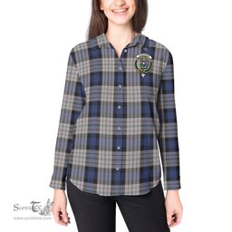 ScotsTee Shop Scottish Ferguson Dress Clan Crest Tartan Womens Long Sleeve Shirt