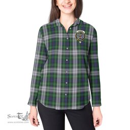 ScotsTee Shop Scottish Forbes Dress Clan Crest Tartan Womens Long Sleeve Shirt