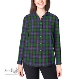 ScotsTee Shop Scottish Galbraith Clan Tartan Womens Long Sleeve Shirt