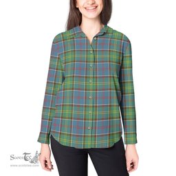 ScotsTee Shop Scottish Colville Clan Tartan Womens Long Sleeve Shirt