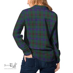 ScotsTee Shop Scottish Davidson Modern Clan Crest Tartan Womens Long Sleeve Shirt