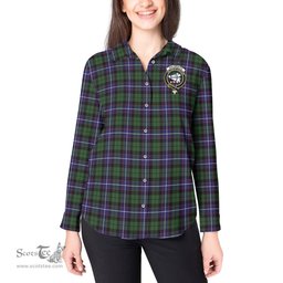 ScotsTee Shop Scottish Galbraith Modern Clan Crest Tartan Womens Long Sleeve Shirt