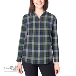ScotsTee Shop Scottish Gordon Dress Clan Tartan Womens Long Sleeve Shirt