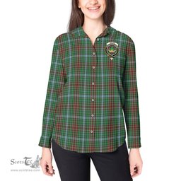 ScotsTee Shop Scottish Gayre Clan Crest Tartan Womens Long Sleeve Shirt