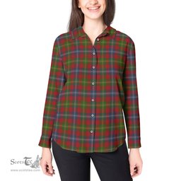 ScotsTee Shop Scottish Forrester or Foster Clan Tartan Womens Long Sleeve Shirt