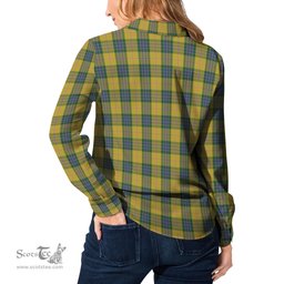 ScotsTee Shop Scottish Fraser Yellow Clan Crest Tartan Womens Long Sleeve Shirt