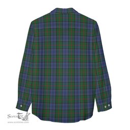 ScotsTee Shop Scottish Colquhoun Clan Crest Tartan Womens Long Sleeve Shirt