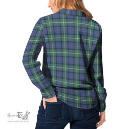 ScotsTee Shop Scottish Davidson of Tulloch Clan Tartan Womens Long Sleeve Shirt