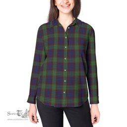 ScotsTee Shop Scottish Cunningham Hunting Clan Tartan Womens Long Sleeve Shirt