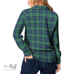 ScotsTee Shop Scottish Graham of Menteith Ancient Clan Crest Tartan Womens Long Sleeve Shirt