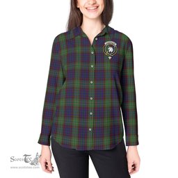 ScotsTee Shop Scottish Cunningham Hunting Clan Crest Tartan Womens Long Sleeve Shirt
