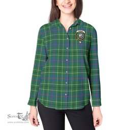 ScotsTee Shop Scottish Duncan Ancient Clan Crest Tartan Womens Long Sleeve Shirt