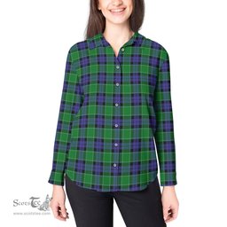 ScotsTee Shop Scottish Graham of Menteith Modern Clan Tartan Womens Long Sleeve Shirt