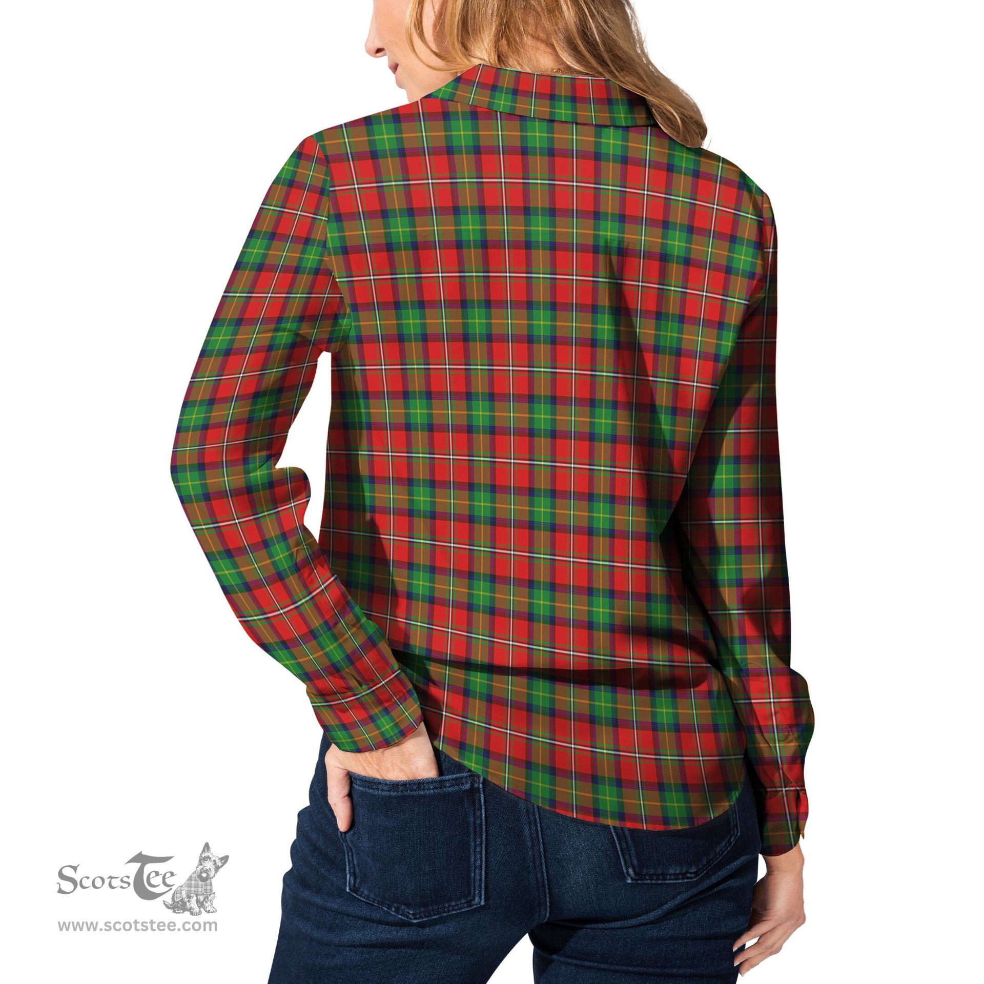ScotsTee Shop Scottish Fullerton Clan Tartan Womens Long Sleeve Shirt