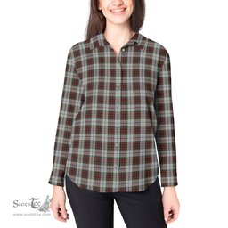 ScotsTee Shop Scottish Fraser Dress Clan Tartan Womens Long Sleeve Shirt