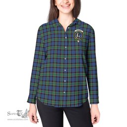 ScotsTee Shop Scottish Fletcher Ancient Clan Crest Tartan Womens Long Sleeve Shirt