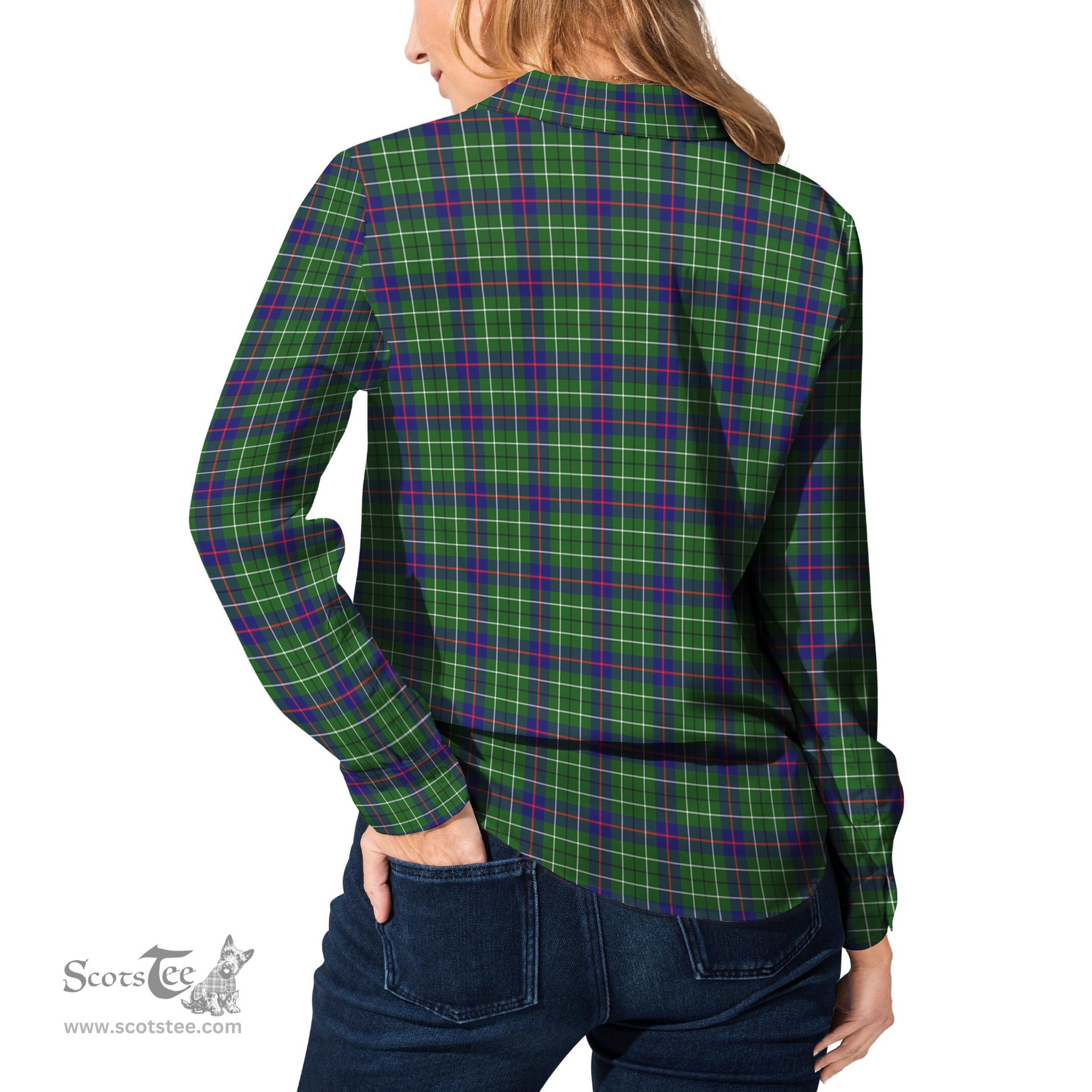 ScotsTee Shop Scottish Duncan Modern Clan Tartan Womens Long Sleeve Shirt