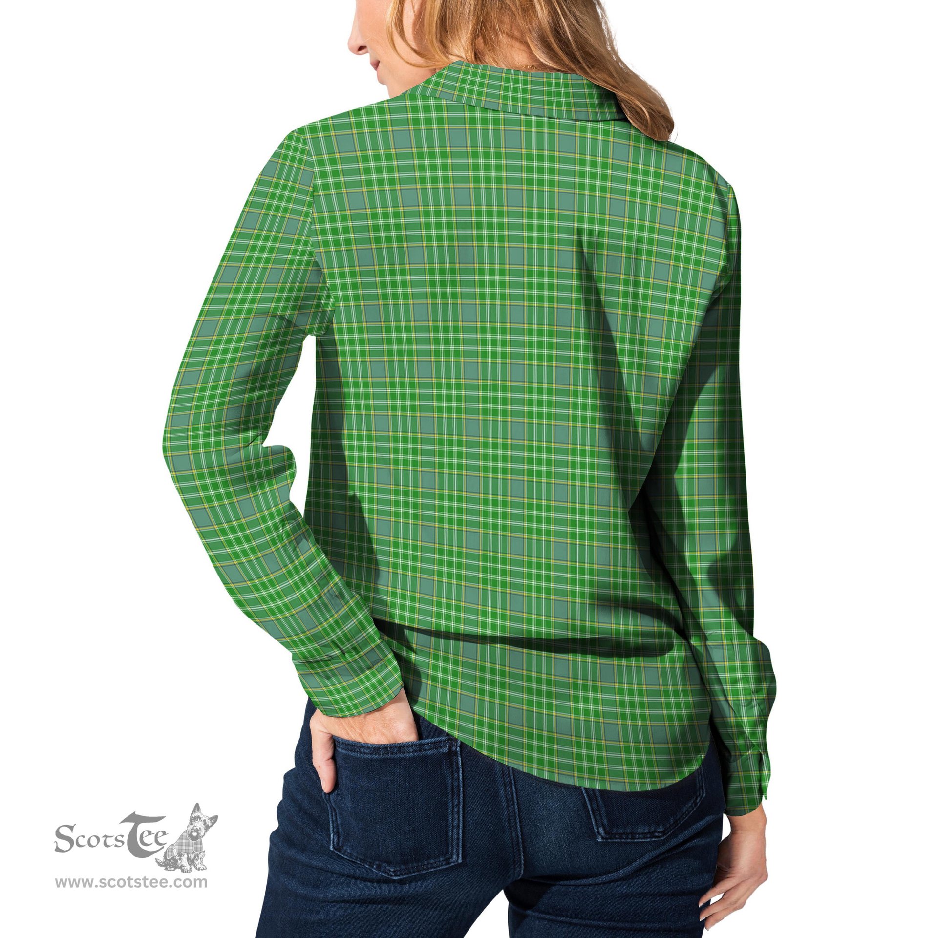 ScotsTee Shop Scottish Currie Clan Tartan Womens Long Sleeve Shirt