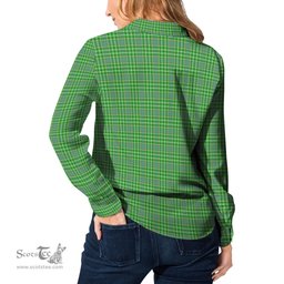 ScotsTee Shop Scottish Currie Clan Tartan Womens Long Sleeve Shirt