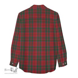 ScotsTee Shop Scottish Dundas Red Clan Crest Tartan Womens Long Sleeve Shirt