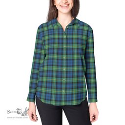 ScotsTee Shop Scottish Gordon Ancient Clan Tartan Womens Long Sleeve Shirt