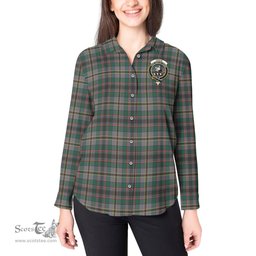ScotsTee Shop Scottish Craig Ancient Clan Crest Tartan Womens Long Sleeve Shirt