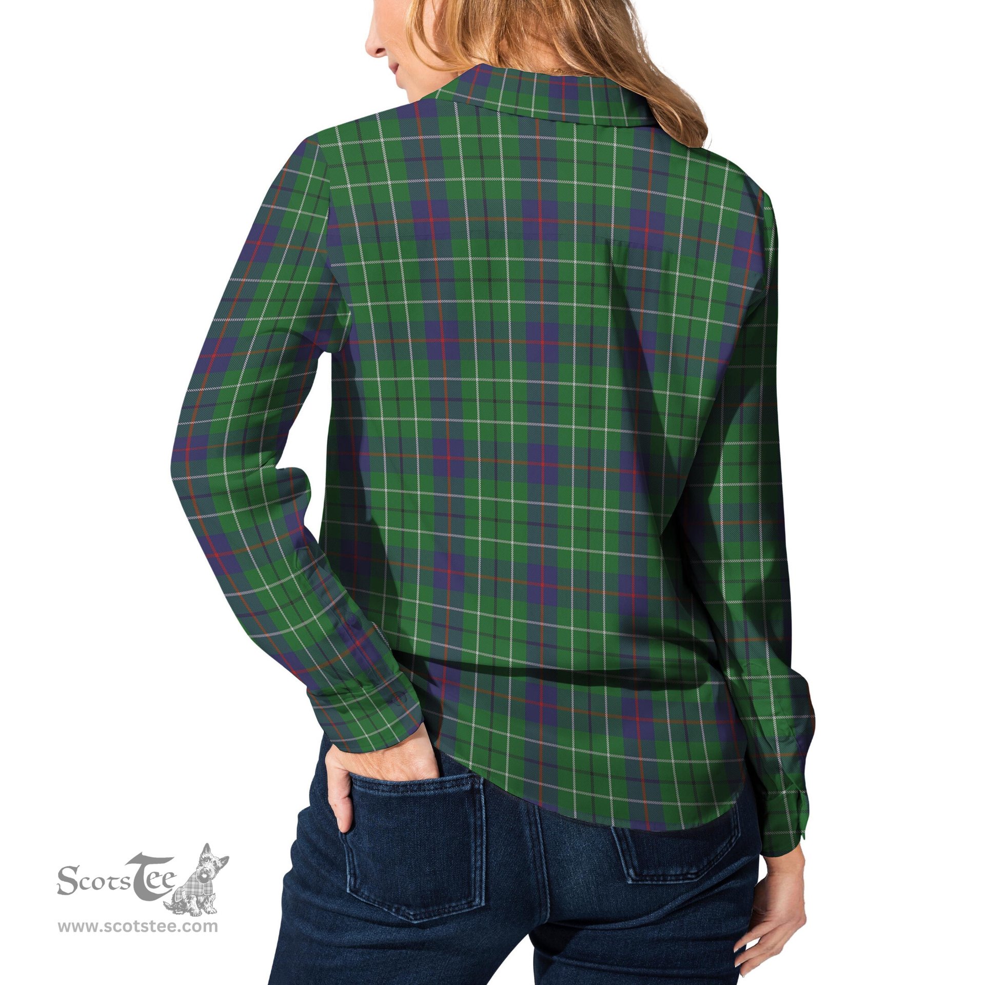 ScotsTee Shop Scottish Duncan Clan Tartan Womens Long Sleeve Shirt